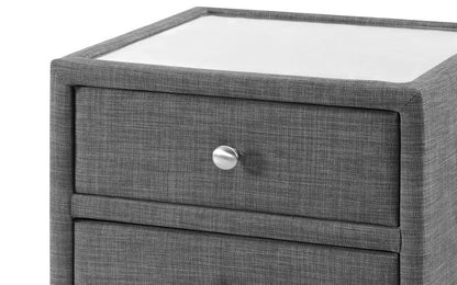 Julian Bowen Sorrento Bedside Table, 3 Drawer, Grey - H55 x W45 x D45cm