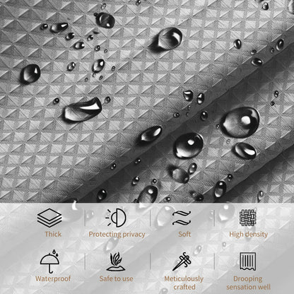 Stfery Waffle Shower Curtain with Metal Bath Curtain 120 x 200 cm Shower Curtain Anthracite Fabric Washable Anti Mould