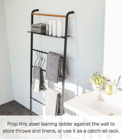 Yamazaki Tower Ladder Hanger Wide with Rack BK