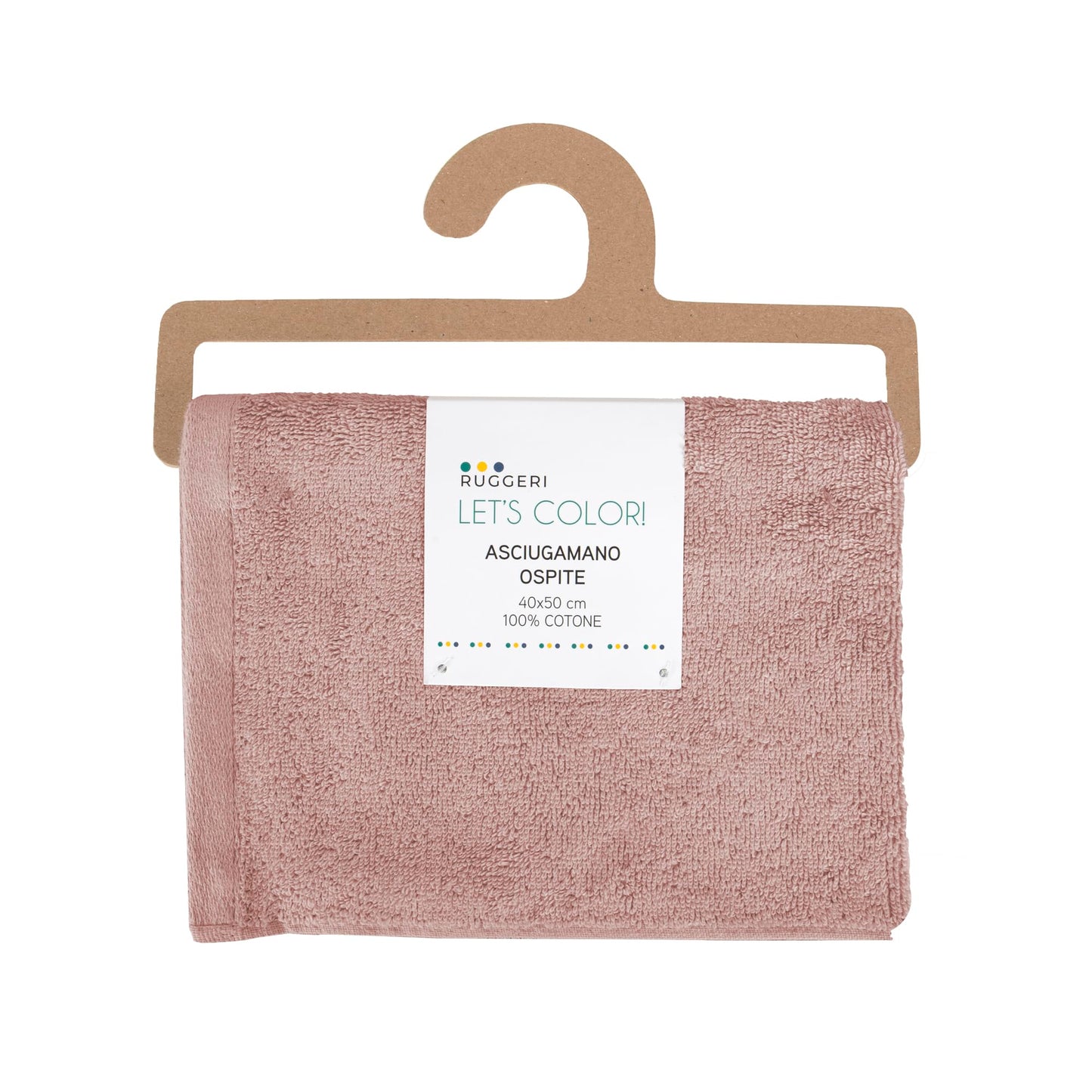 Ruggeri 4 Piece Guest Towel Set, 40x50 cm, Soft Cotton, Pink