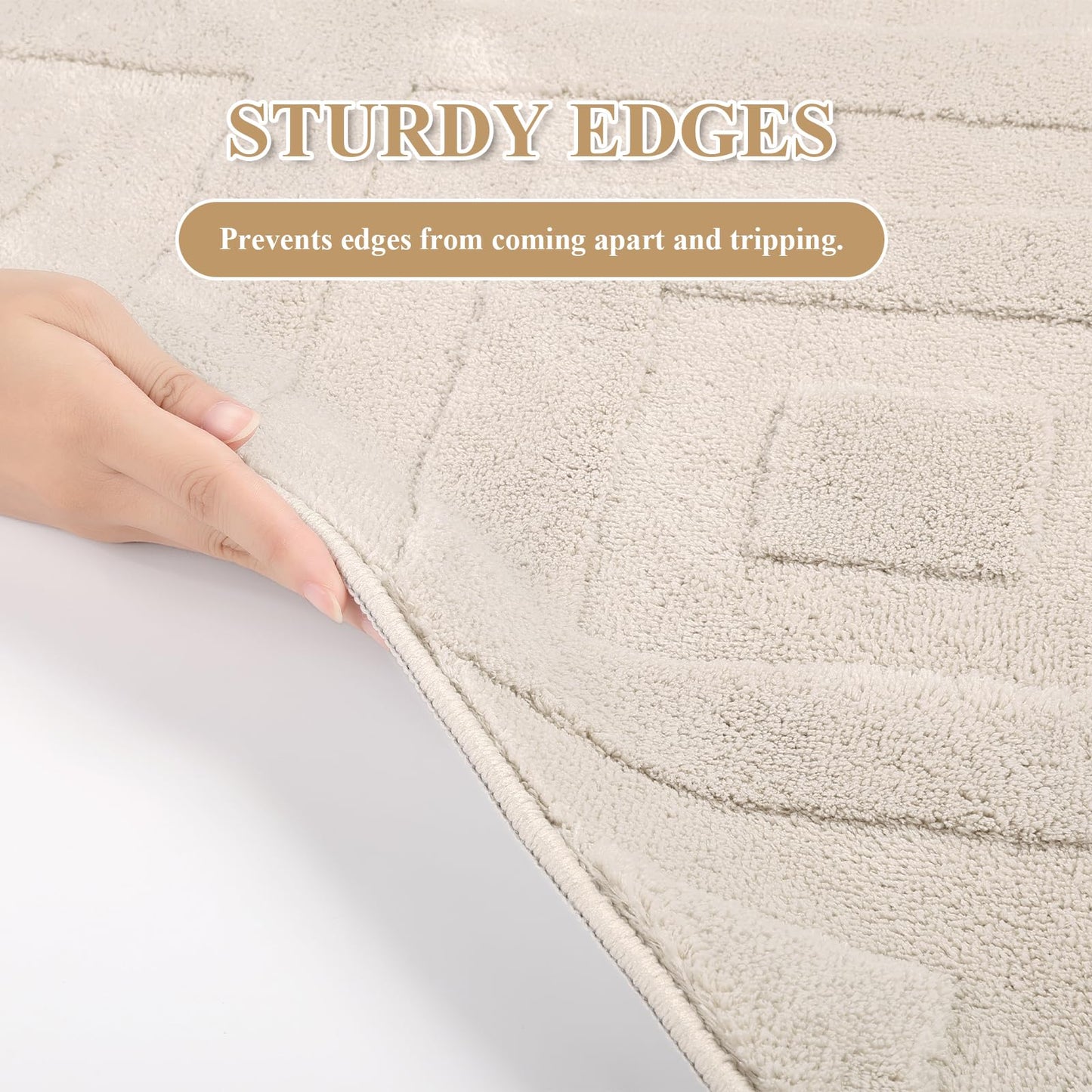 Enyhom Machine Washable Area Rug, Large Soft Geometric Rugs for Bedroom Modern Design Cream Rugs Living Room Non Slip Carpet Stain Resistant Mat for