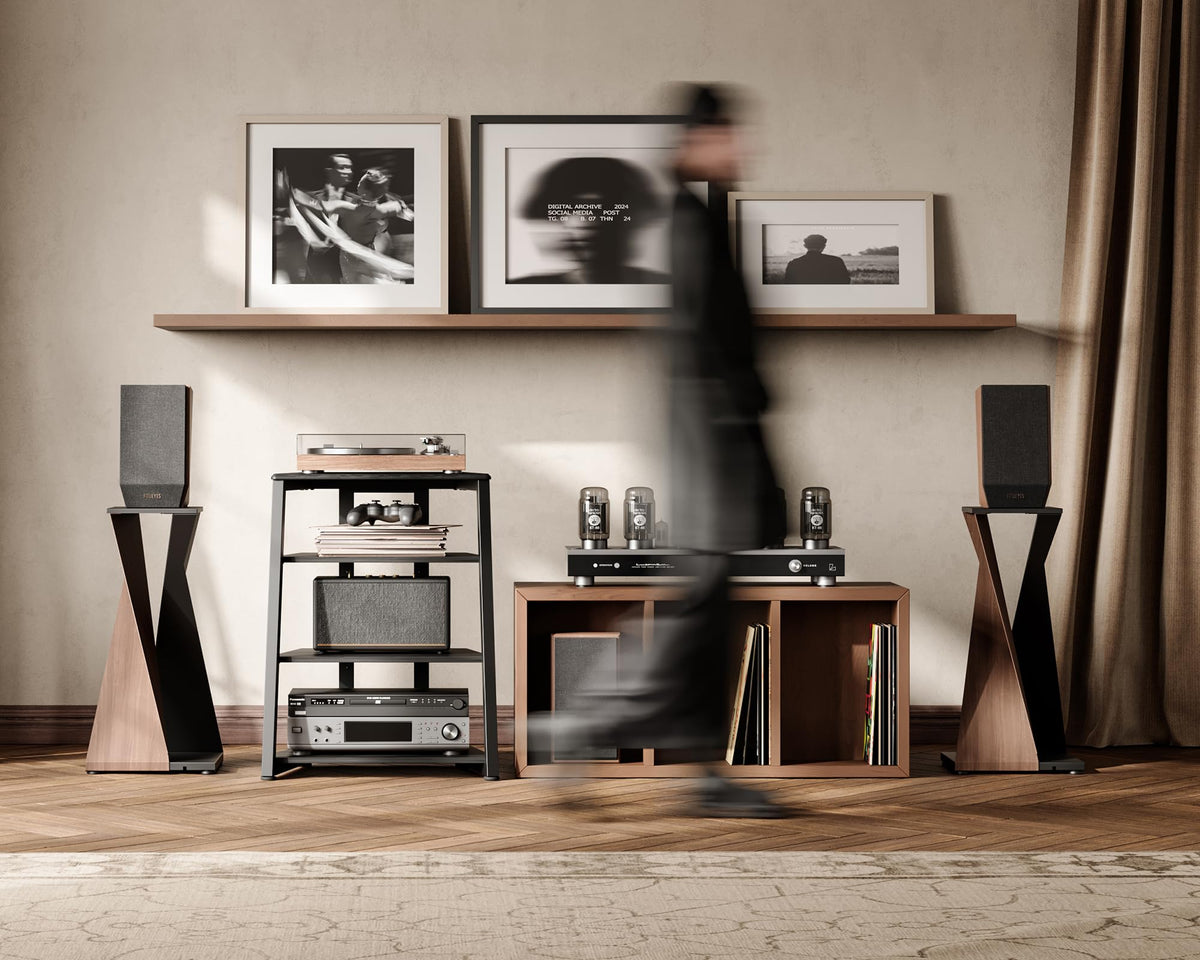 FITUEYES HIFI Stand Record Player Stand, Load Capacity 50KG, Black