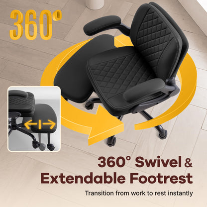 Coscendo Ergonomic Kneeling Chair with Flip-Up Armrests, 180 KG, Black