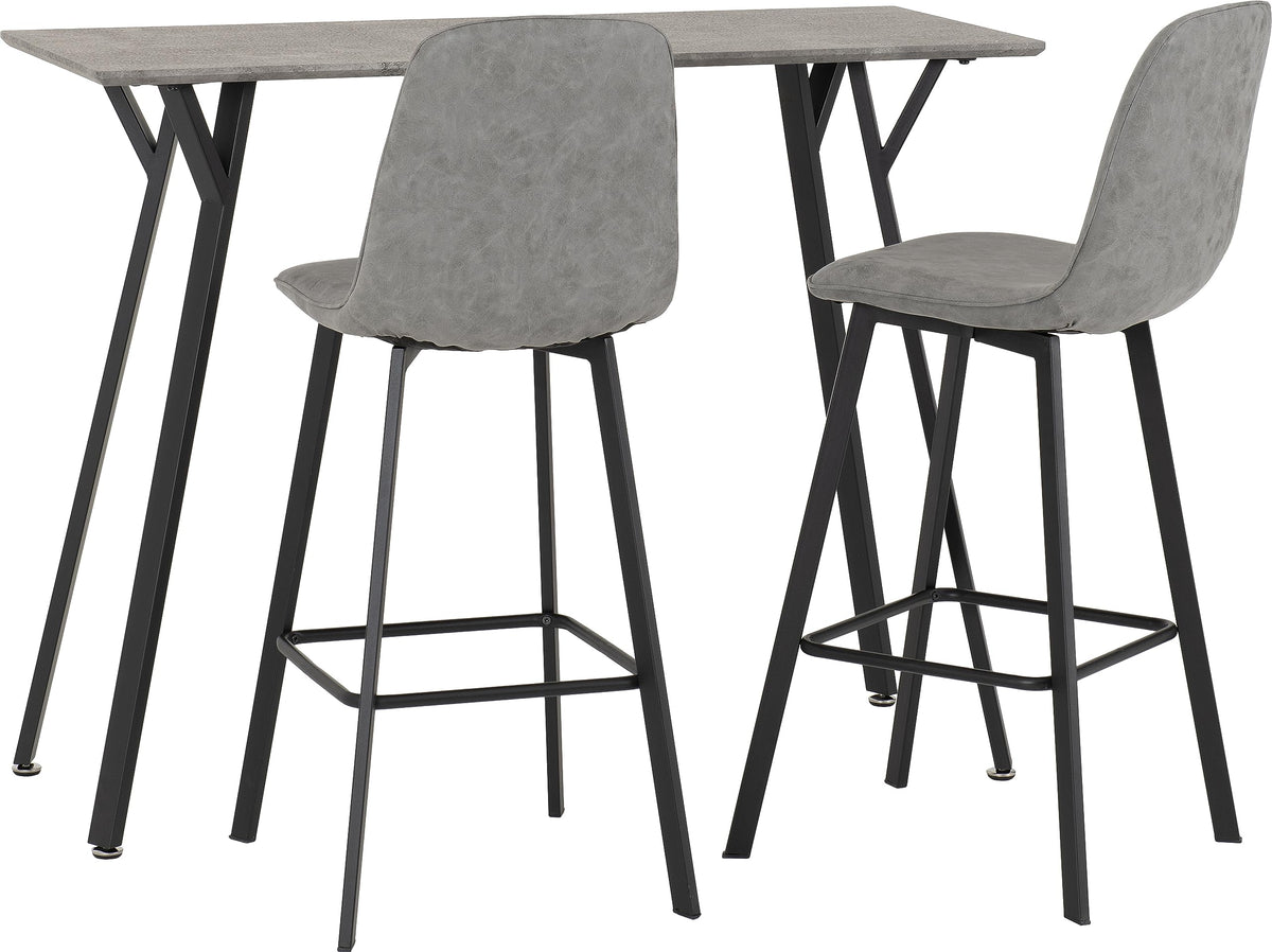 Seconique Quebec Bar Table in Concrete Effect/Black