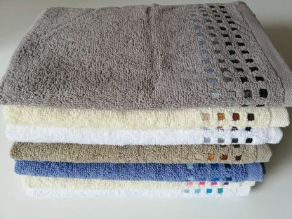 Sue Rossi Ltd 100% Portuguese Cotton Guest Towels Hand Kitchen Towel Face Cloth 30 x 50 cm Pack Of 2 (Chocolate - Camel)