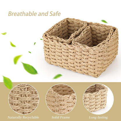Aramanara 3 Pcs Woven Storage Baskets for Shelves, Wicker Hamper Basket
