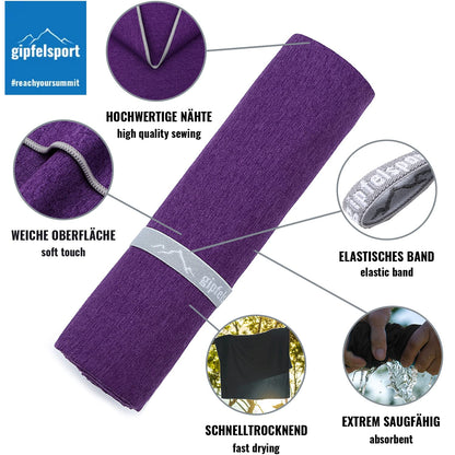 gipfelsport Microfibre Towel purple 1x S(80x40cm)