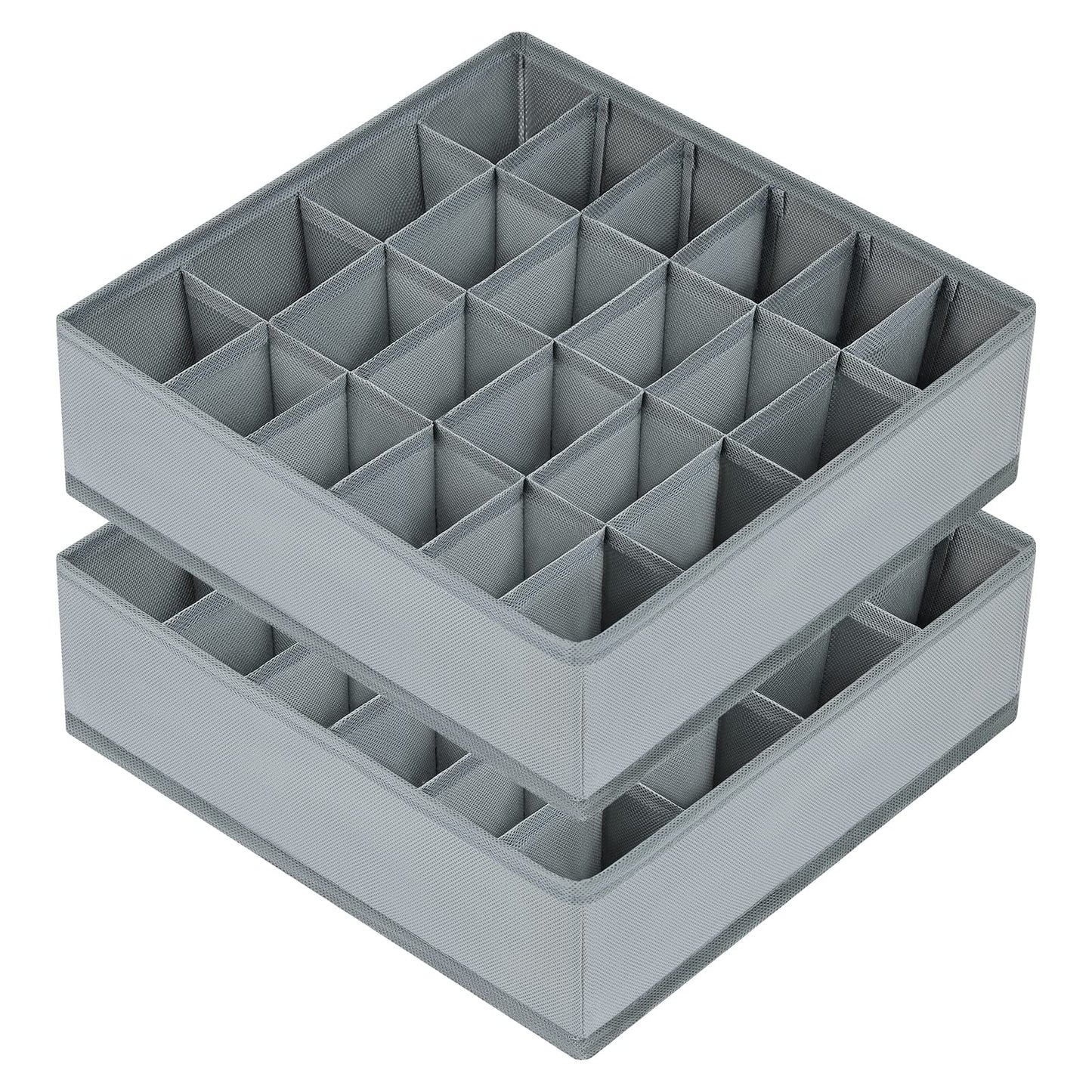 Joyoldelf Drawer Organisers Dividers 2 Packs Wardrobe Organiser, 24 Cell Collapsible Closet Cabinet Organizer Underwear Storage Boxes for Storing
