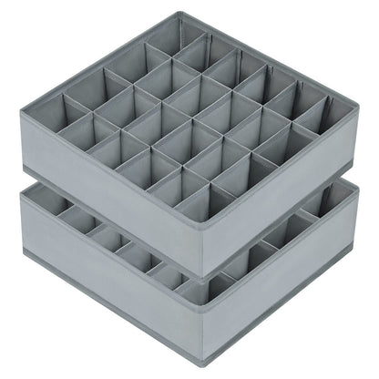 Joyoldelf Drawer Organisers Dividers 2 Packs Wardrobe Organiser, 24 Cell Collapsible Closet Cabinet Organizer Underwear Storage Boxes for Storing