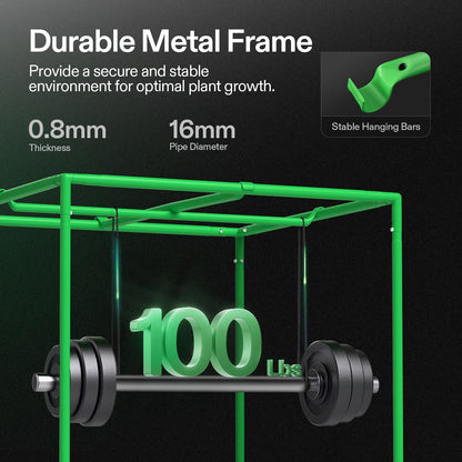 VIVOSUN S224 2x2 Grow Tent, 24"x24"x48" High Reflective Mylar with Observation Window and Floor Tray for Hydroponics Indoor Plant for VS1000