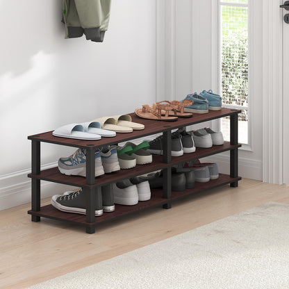 Furinno TURN-S-TUBE Shoe Rack, 3-Tier Shoe Organizer, Shoe Storage Rack with No Tools Assembly, 11.6 x 47.2 x 15.4, for Closet Entryway, Office