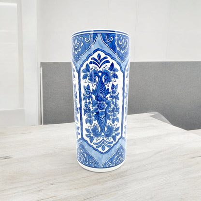 AcaciaHome Durable Ceramic Round Umbrella stand–Perfect Holder for Home, Office, & Entryway - Adds a Sophisticated Touch to Living Spaces for Canes, & Walking Sticks (Blue & White)