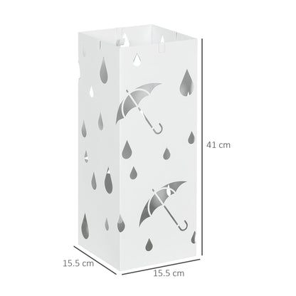HOMCOM Six-Umbrella Steel Holder Stand - White