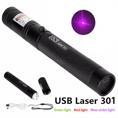 Portable Rechargeable High - Brightness Red/Green/Violet Laser Pointer, 60825 - 1, 532nm/650nm/405nm ，