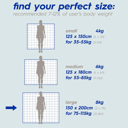 Weighted Blanket with Storage Bag - 150 x 200cm - 8kg - Grey