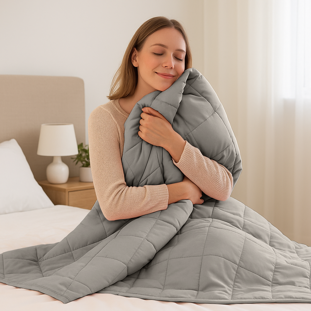 Weighted Blanket with Storage Bag - 125 x 150cm - 4kg - Grey