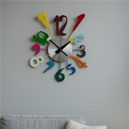 Franci Multi Colour Funky Numbers Wall Clock