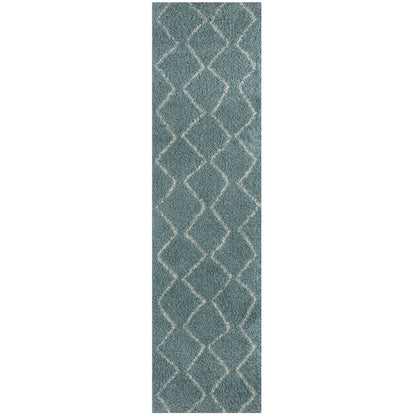 Moroccan Duck Egg Blue Shaggy Rug | 850