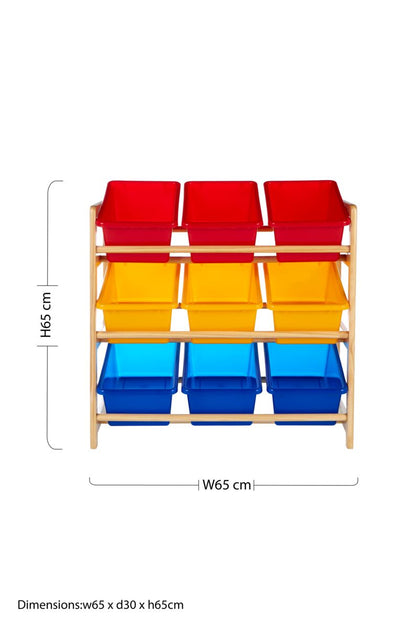 Kids 3 Tier Pine Frame Storage Unit