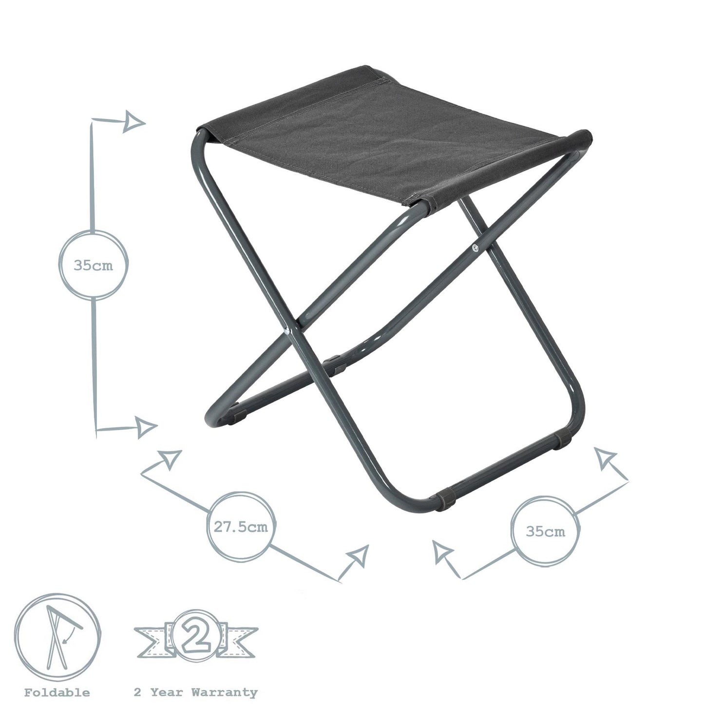 Grey Classic Folding Stool