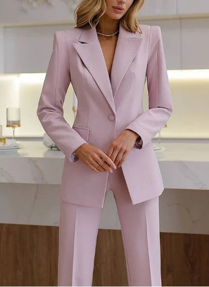 Carmine Pink Formal And Fashionable 2-Piece Suit