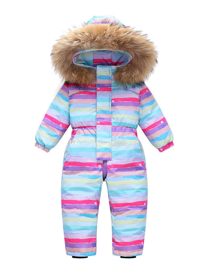 New-style Winter Down Jacket Thickened Children's One-piece Ski Suit