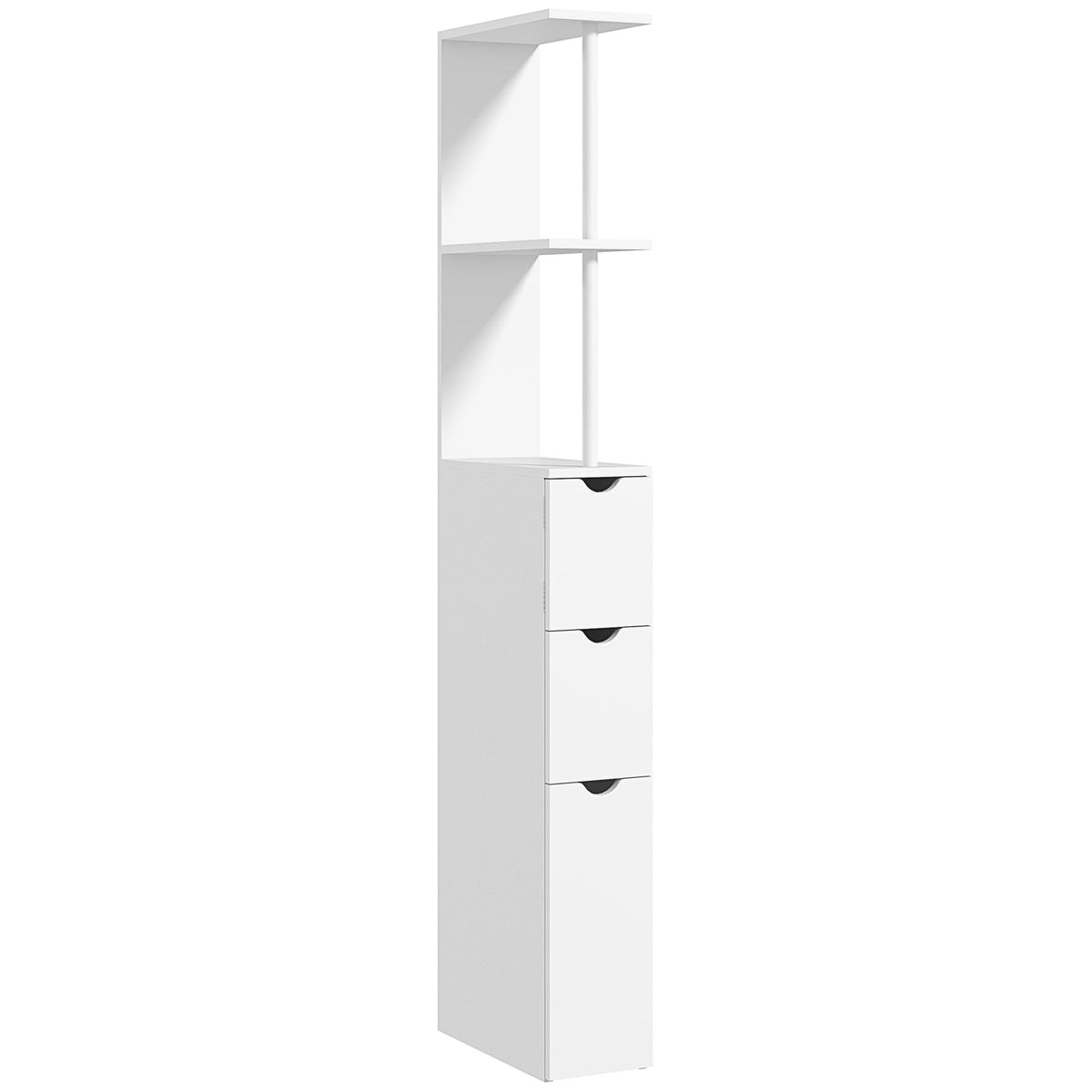 HOMCOM Tall Bathroom Cabinet, Bathroom Storage Cabinet W/ Shelf, Drawers White