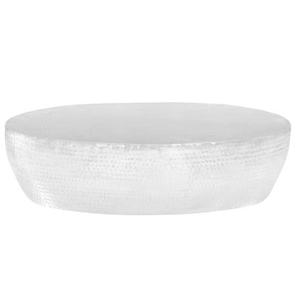 vidaXL Coffee Table Hammered Silver 100x50x28 cm Aluminium