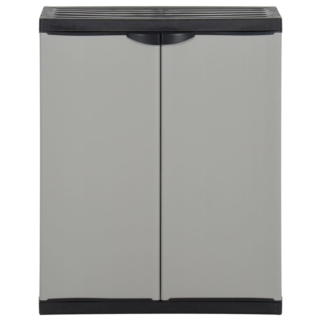 vidaXL Garden Waste Cabinet Grey and Black 68x40x85 cm PP