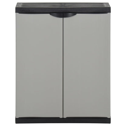 vidaXL Garden Waste Cabinet Grey and Black 68x40x85 cm PP