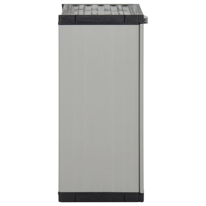 vidaXL Garden Waste Cabinet Grey and Black 68x40x85 cm PP