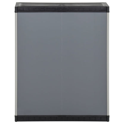 vidaXL Garden Waste Cabinet Grey and Black 68x40x85 cm PP