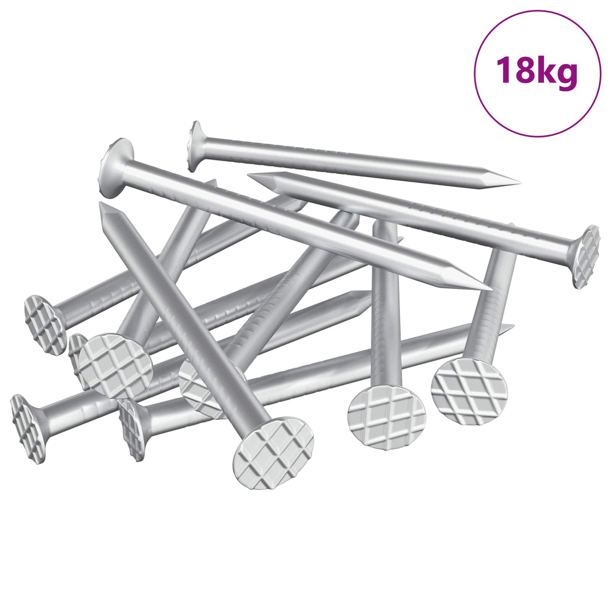 vidaXL Nails for Wood 100000 pcs Silver Metal