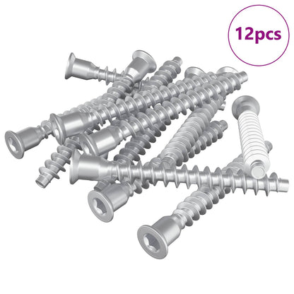 vidaXL Confirmat Screws 12 pcs Silver Ø7 x 58 mm Metal