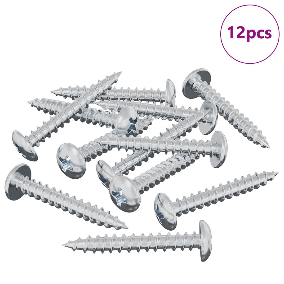 vidaXL Wood Screw 12 pcs Silver M4 x 28 mm Iron
