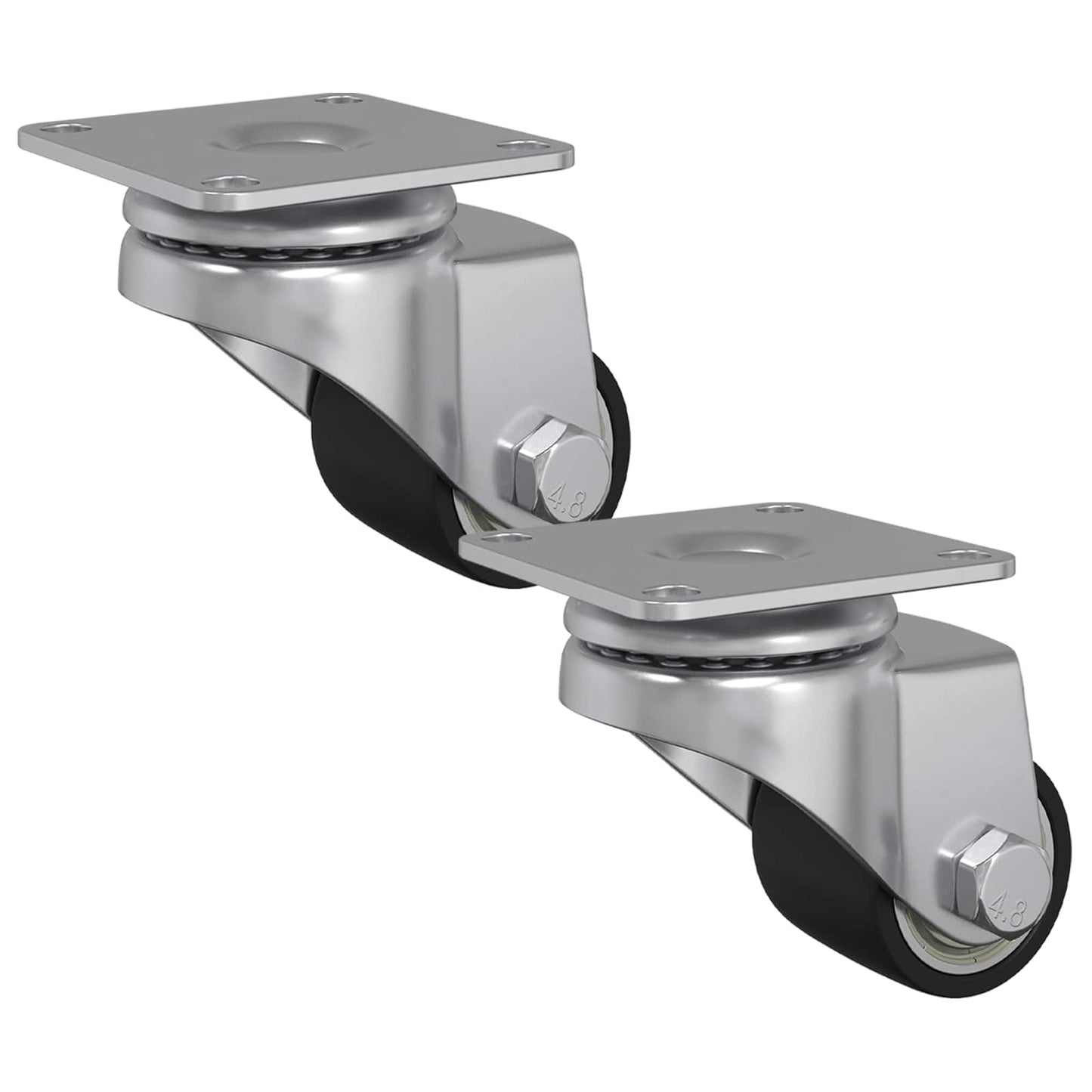 vidaXL Caster 2 pcs Silver 44.1 x 44.1 x 1.95 mm Nylon