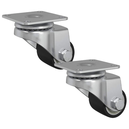vidaXL Caster 2 pcs Silver 44.1 x 44.1 x 1.95 mm Nylon