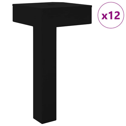 vidaXL Standing Feet 12 pcs Black 57 x 57 x 100 mm Iron