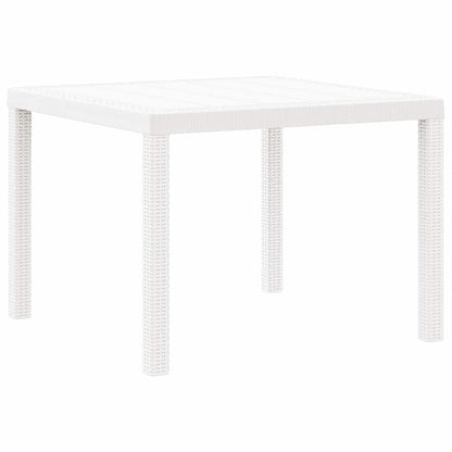 vidaXL Garden Table White 100 x 100 x 73 cm Poly Rattan