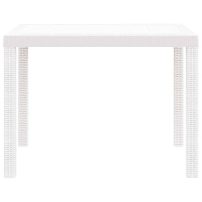 vidaXL Garden Table White 100 x 100 x 73 cm Poly Rattan