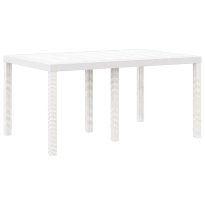 vidaXL Garden Table White 150 x 100 x 73 cm Poly Rattan