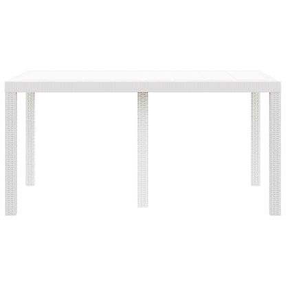 vidaXL Garden Table White 150 x 100 x 73 cm Poly Rattan