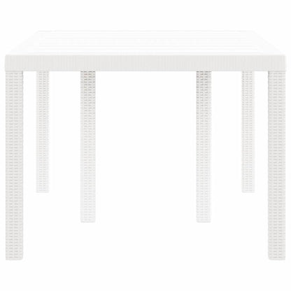 vidaXL Garden Table White 150 x 100 x 73 cm Poly Rattan