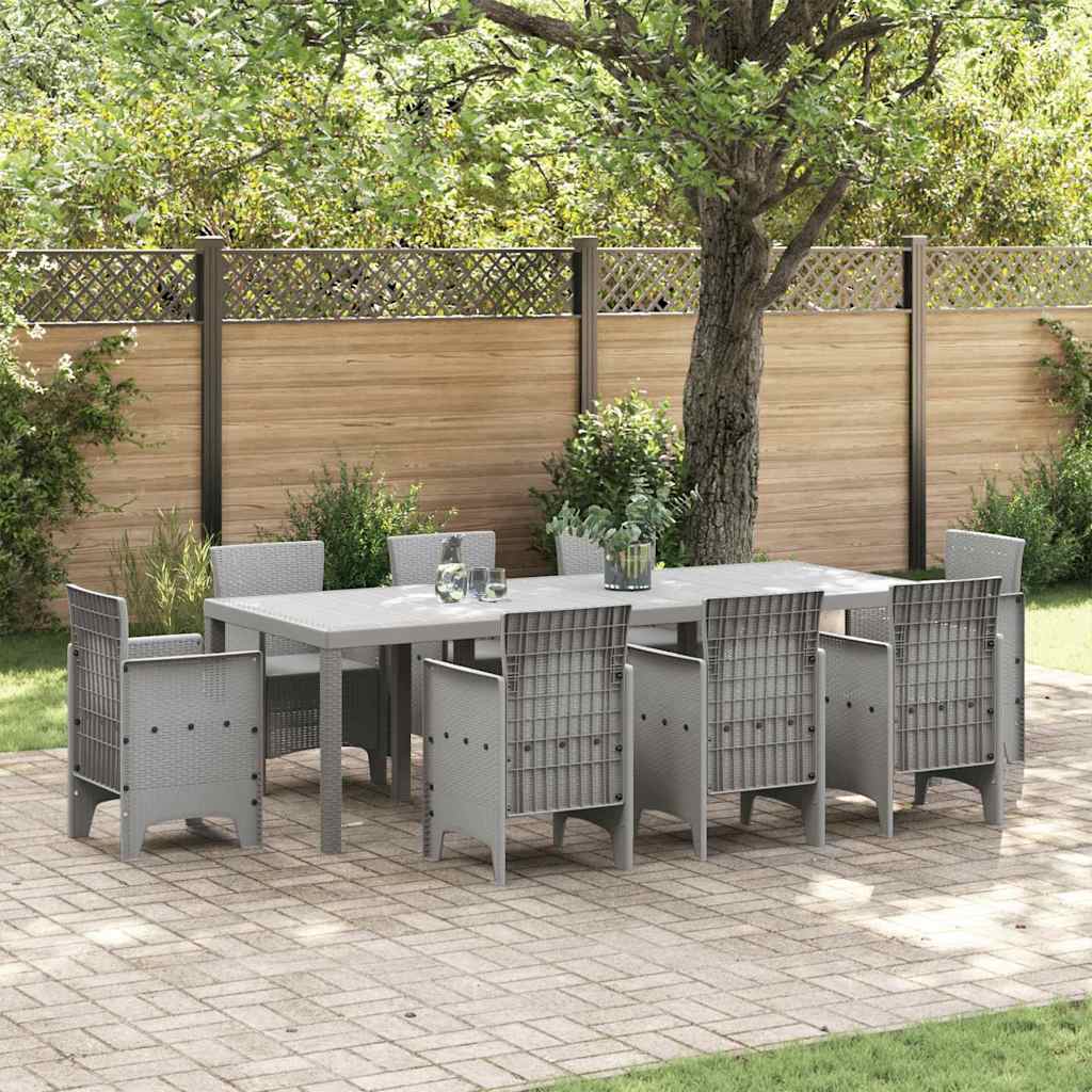 vidaXL Garden Table Light Grey 250 x 100 x 73 cm Poly Rattan