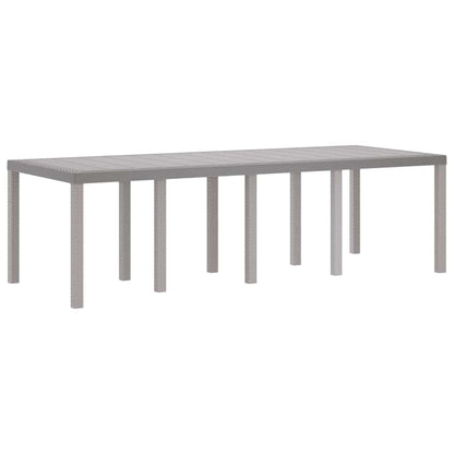 vidaXL Garden Table Light Grey 250 x 100 x 73 cm Poly Rattan