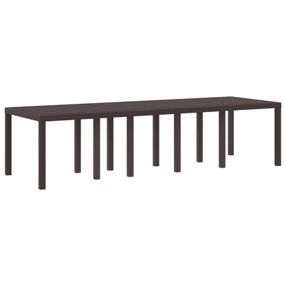 vidaXL Garden Table Brown 300 x 100 x 73 cm Poly Rattan