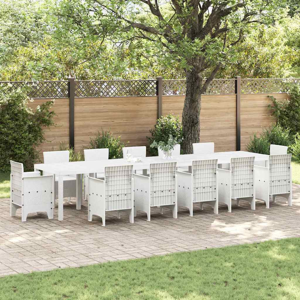 vidaXL Garden Table White 400 x 100 x 73 cm Poly Rattan
