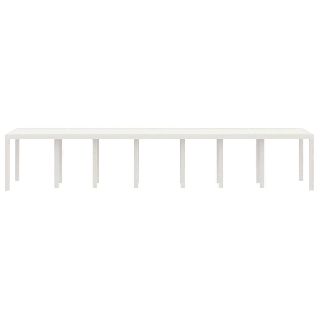 vidaXL Garden Table White 400 x 100 x 73 cm Poly Rattan