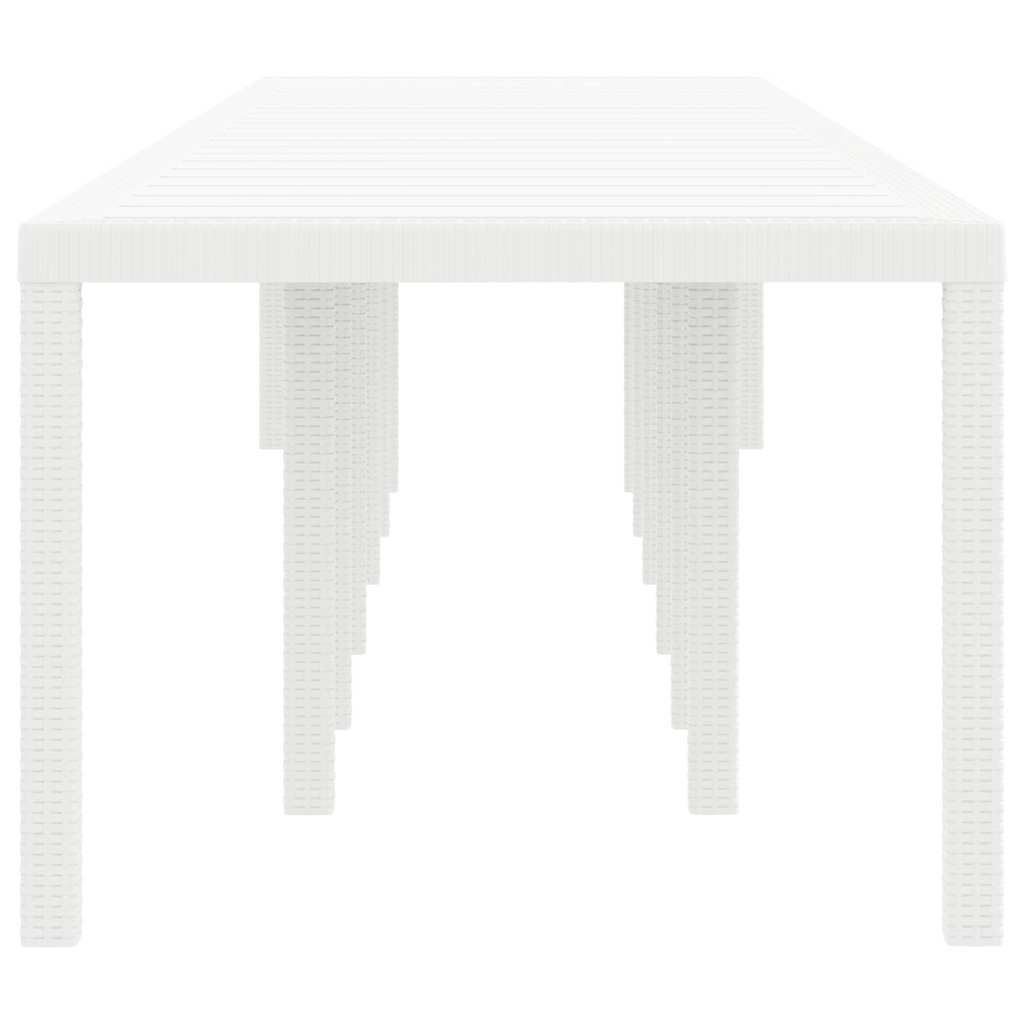 vidaXL Garden Table White 400 x 100 x 73 cm Poly Rattan