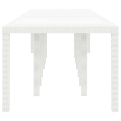 vidaXL Garden Table White 400 x 100 x 73 cm Poly Rattan